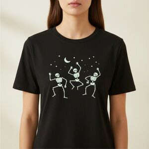 NWT Lularoe Glow in the dark, Rocker Tee, Skeletons